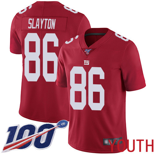 Youth New York Giants #86 Darius Slayton Red Limited Red Inverted Legend 100th Season Football NFL Jersey